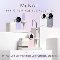 MR NAIL Taladro Eléctrico para Uñas 35000 RPM Recargable USB Portátil Kit de Máquina de Pulido para Manicura