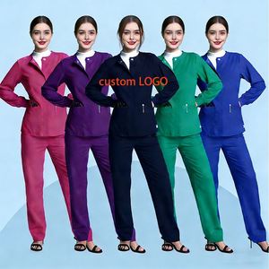 Unisex Cotton Orange Pink Plus Size Breathable Hospital Nurse <b>Set</b> Nursing Women Scrubs Uniforms - Product Image 1