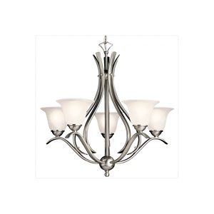 Dover 5 ánh sáng 24 "rộng đèn chùm với kính khắc Màu - Product Image 1