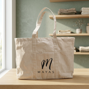 Bolsa de Tela de Calicó Ecológica Personalizada con Logotipo, Tamaño Mediano, Bolso de Mano Casual de un Solo Hombro para Mujeres Universitarias - Product Image 1