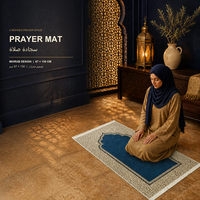 Tapis de prière à franges 67*130 cm, motif arche Mihrab mat avec surface à poils courts, pour la dévotion à domicile et les cadeaux du Ramadan