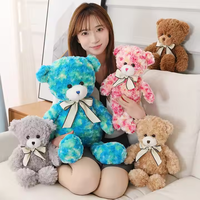 Songshan Jouets Personnalisé Saint Valentin Cadeau Animal En Peluche En Peluche Sublimation logo Ours Chemise Poupée Mignon Ruban Cravate Ours En Peluche Jouet