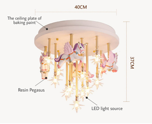 Lampe princesse Pegasus en verre rose, chandelier et luminaire suspendu, <span class=keywords><strong>maison</strong></span> <span class=keywords><strong>de</strong></span> poupée, pour enfant, livraison gratuite - Product Image 2