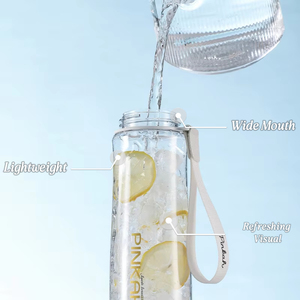 PINKAH Nouvelle bouteille d'eau sport en Tritan de 780 ml (26 oz) avec infuseur à thé et corde, gobelet isotherme pour le camping, la randonnée et le cyclisme en extérieur - Product Image 5