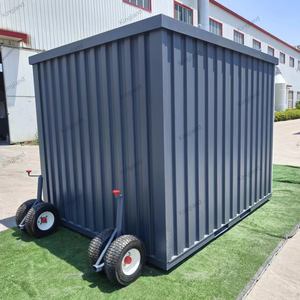 Container Prefabbricato Pieghevole e Impilabile con Ruote in <span class=keywords><strong>Gomma</strong></span> e Acciaio - Unità Mobile Moderna per Stoccaggio - Product Image 3