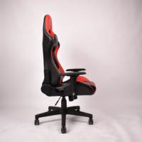Fauteuil de jeu ergonomique inclinable en cuir noir et rouge style course avec dossier haut et logo personnalisé