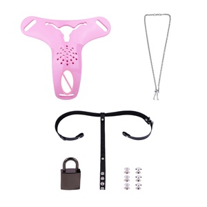 AS-752 Hard Resin Penis Cages Insertable Chastity Cage With Urethral Hole Pocket Strapon Male Secure <b>Locking</b> Belt Sissy Sex Toys - Product Image 5