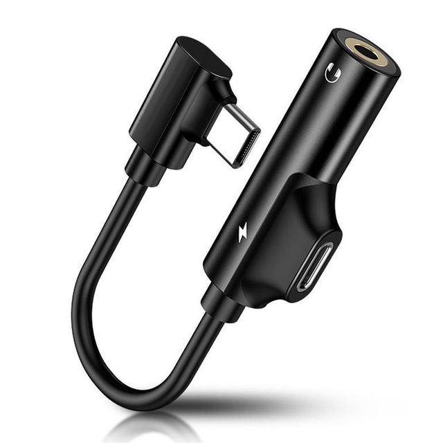 2 in 1 USB Type-C to 3.5mm Audio Power Charger Cable Adapter for Music and Charging Two-in-one