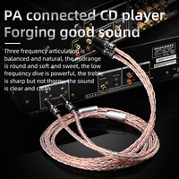 Câble audio RCA (2 RCA vers 2 RCA) pour interconnexion HIFI stéréo, conducteurs en cuivre et argent, pour microphone/haut-parleur/table de mixage