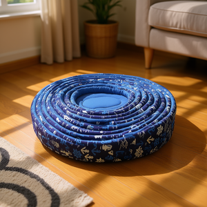 Cuccia per Animali Yommy Cuna 10 con Stampa Nautica Blu, Cuscino Morbido per Cani e Gatti - Product Image 2