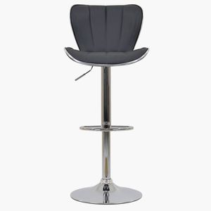 <span class=keywords><strong>Chaise</strong></span> <span class=keywords><strong>de</strong></span> <span class=keywords><strong>bar</strong></span> élégante en similicuir noir réglable en hauteur avec support en métal - Product Image 1