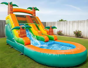 Tobogán Acuático Inflable Comercial Huatong <span class=keywords><strong>de</strong></span> PVC <span class=keywords><strong>de</strong></span> 18 pies, Modelo Tropical Fiesta, <span class=keywords><strong>para</strong></span> Niños y <span class=keywords><strong>Adultos</strong></span> - Product Image 6