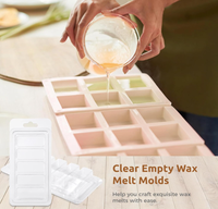 Moules en plastique transparent jetables à 5 cavités pour la fabrication de bougies, de tartes et d'artisanat DIY, pour l'emballage et l'utilisation alimentaire