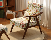 Ensemble de fauteuils de loisirs rétro en bois massif, fauteuils rembourrés pour hôtels, cafés, salons