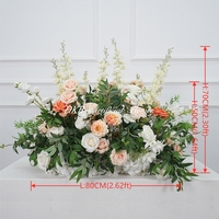 Flores Artificiales DKB al por Mayor, Decoración Floral para el Pasillo de Boda, Flores Artificiales de Alta Gama en Verde y Blanco para el Pasillo de Boda