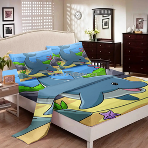 Vua Nữ Hoàng Đôi Kích Thước In Cá Heo Nệm Bảo Vệ Bìa Quilted Da Thân Thiện Thoáng Khí Bộ Đồ Giường Bộ - Product Image 5