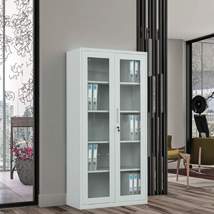 Vitrina moderna de 72 pulgadas con 4 estantes ajustables que bloquean las puertas de vidrio para almacenar coleccionables y libros - Product Image 2