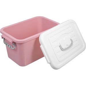 กล่องเก็บของพลาสติกแบบซ้อนได้ขนาดใหญ่พร้อมฝาปิดและหูหิ้วแบบพกพา ชุด 5 ขนาด สไตล์นอร์ดิก สำหรับจัดเก็บเสื้อผ้าในบ้าน ขายส่ง - Product Image 1