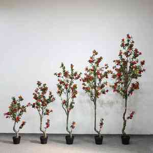 พืชจำลองกระถางทริลเลียมของตกแต่งในร่มต้นไม้ทริลเลียมไม้กระถางตั้งพื้น - Product Image 3