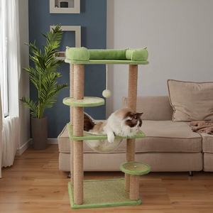 Mèo tháp giường 2 trong 1 bền sisal gãi bài với bóng sang trọng Đồ chơI mèo con trong nhà leo khung mèo đồ chơi - Product Image 5