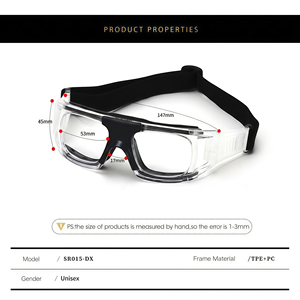 Gafas Deportivas de Baloncesto Unisex con Lentes Anchas, Marco de TPE y PC, Hebilla Lateral Giratoria, Forro Desmontable, Compatible con Miopía, Multicolor, OEM ODM - Product Image 3