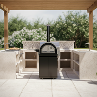 Four à pizza au propane d'extérieur de 25 pouces, 4,5 kW, 15 350 BTU, haute chaleur, portable, pour jardin, terrasse, chauffage rapide, cuisson sur pierre, acier inoxydable