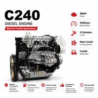 Moteur diesel SCDC ISUZUU C240 2.369L 38kW 3000RPM 4 cylindres pour chariot élévateur, générateur, machines industrielles, fournisseur OEM