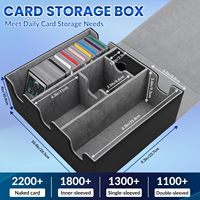 Boîte de rangement de cartes à collectionner en cuir robuste pouvant contenir 5 boîtes de cartes de pont ou plus de 2200 cartes Commander Decks Box