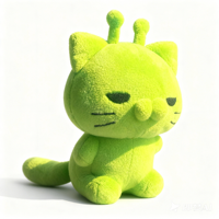 Jouets en peluche personnalisés OEM/ODM, drôles, joyeux, en forme de chat extraterrestre vert, mignons, doux, petits, 5 cm, 15 cm, portables et pratiques