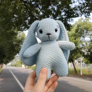 热卖定制超柔可爱手工娃娃钩针兔子玩具Amigurumi