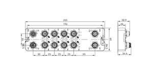 Module IO-Link AKUSENSE CIO200M-ECIO-8A 8 ports, 8xPNP, entrées/sorties numériques, 24VDC, protection contre les courts-circuits, IP67, industriel - Product Image 2