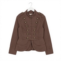 Veste d'hiver vintage pour femme, style hussard, double boutonnage, coupe longue et ajustée, imperméable et coupe-vent, logo personnalisé OEM