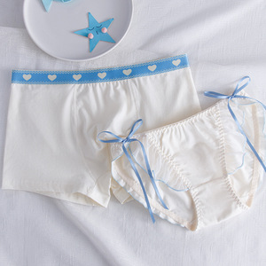 Couple sous-vêtements femmes hommes boxers Shorts coeur sous-vêtements à lacets Femme <span class=keywords><strong>Sexy</strong></span> garçons filles femme culotte Lingerie amoureux culotte - Product Image 4