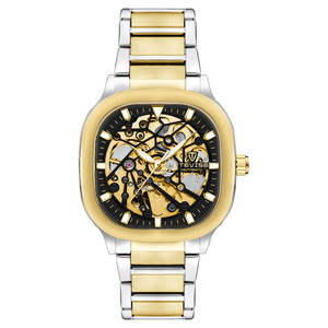 Reloj mecánico automático de moda con correa de acero impermeable, luz nocturna y diseño cuadrado hueco para hombre, de cuarzo. - Product Image 2