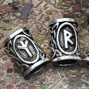 Cuentas de runas vikingas, collar con colgante de aleación de Zinc de Metal antiguo, acabado negro, barbas, <span class=keywords><strong>pelo</strong></span>, Talismán, joyería, colgantes de moda, dijes - Product Image 2