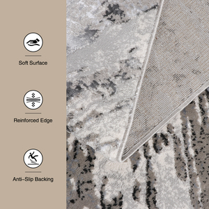 Tappeto Moderno di Lusso Grande Dsermer, Astratto, Realizzato a Macchina, Adatto ai Animali Domestici, Grigio, per <span class=keywords><strong>Soggiorno</strong></span> - Product Image 3