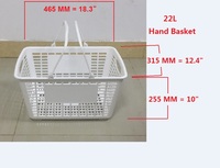 Panier de courses en plastique DAISO de 22 L avec 2 poignées