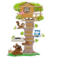Étagère murale Farbklecks-Collection Tonie en forme de maison dans les arbres, en bois, résistante aux rayures, 77x47x6cm, compartiment de rangement spécial compatible