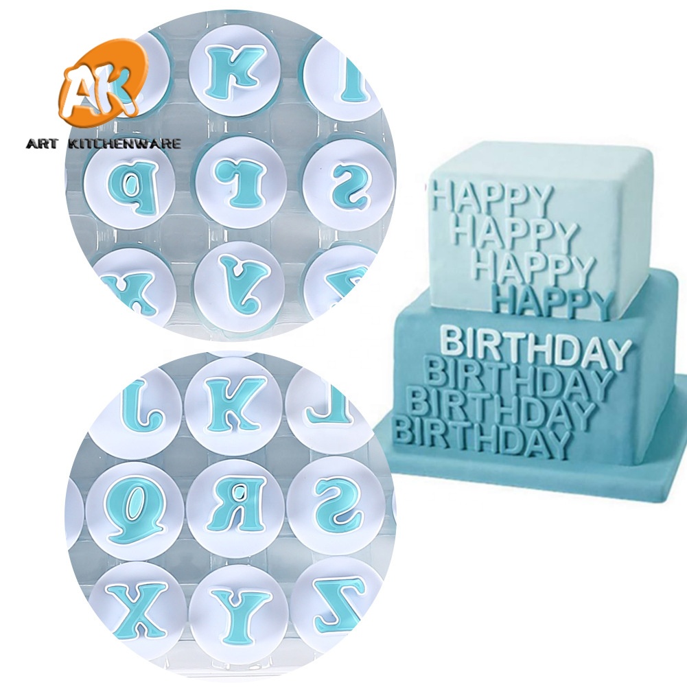 AK DIY Cookie Stamp Ấn Tượng Bánh Quy Bánh Quy Bánh Khuôn Nhà Sản Xuất Fondant Bảng Chữ Cái/Chữ Cái Và Bộ Cắt Bánh Quy