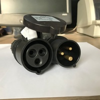 Prise de courant industrielle IP44 noire pour éclairage de scène, 3 broches, 220-240V, 16A, connecteur aviation, 3 conducteurs, ignifuge
