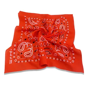 Bandana en coton rouge pour hommes et femmes, carré, de haute qualité, 22 pouces, grande taille