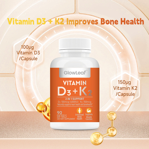 Capsules de vitamine D3+K2 végétaliennes à marque privée, soutient un système immunitaire sain, améliore la densité osseuse, soins de santé pour adultes - Product Image 2