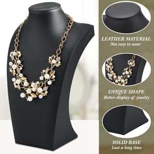 Présentoir de bijoux en PU en gros, buste unique et haut pour colliers, mannequin pour vitrine de colliers - Product Image 5