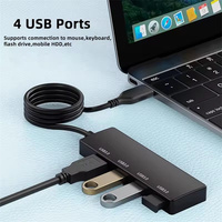 Hub USB 4 ports, hub ABS USB 3.0 pour ordinateur portable, adaptateur multi-splitter pour Xiaomi, Lenovo, Macbook, PC, accessoires informatiques