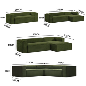 Sofá Seccional Modular de Tela, Chaise Longue Esquinero, Sofá Comprimido al Vacío en Caja, Muebles de Sala de Estar, Diseño Minimalista en Forma de L - Product Image 3