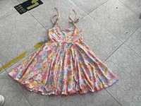 Robe imprimée crème glacée à nœud dans le dos robe tourbillonnante d'été robe de retour à l'école