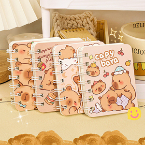 Carnet à spirales à couverture rigide A7 mignon Capybara, fournitures scolaires <span class=keywords><strong>éco</strong></span>logiques de bonne qualité fabriquées en Chine pour enfants - Product Image 6