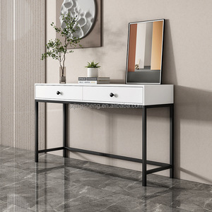 Meubles de salon pieds en métal doré table <span class=keywords><strong>console</strong></span> murale en bois blanc avec tiroirs - Product Image 5