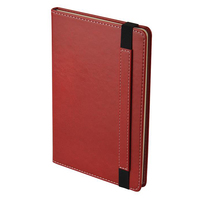 Carnet en cuir PU texturé avec protecteur latéral en métal entouré A5