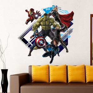 Autocollants muraux du dessin animé marvel, affiche en vinyle 3d de <span class=keywords><strong>super</strong></span> héros, Iron Man, <span class=keywords><strong>Thor</strong></span>, décoration pour chambre d'enfants - Product Image 6